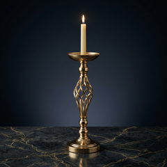 Candelabro Metalico Mediano Dorado