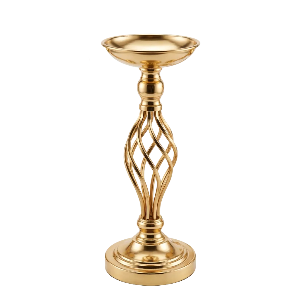 Candelabro Metalico Pequeño Dorado