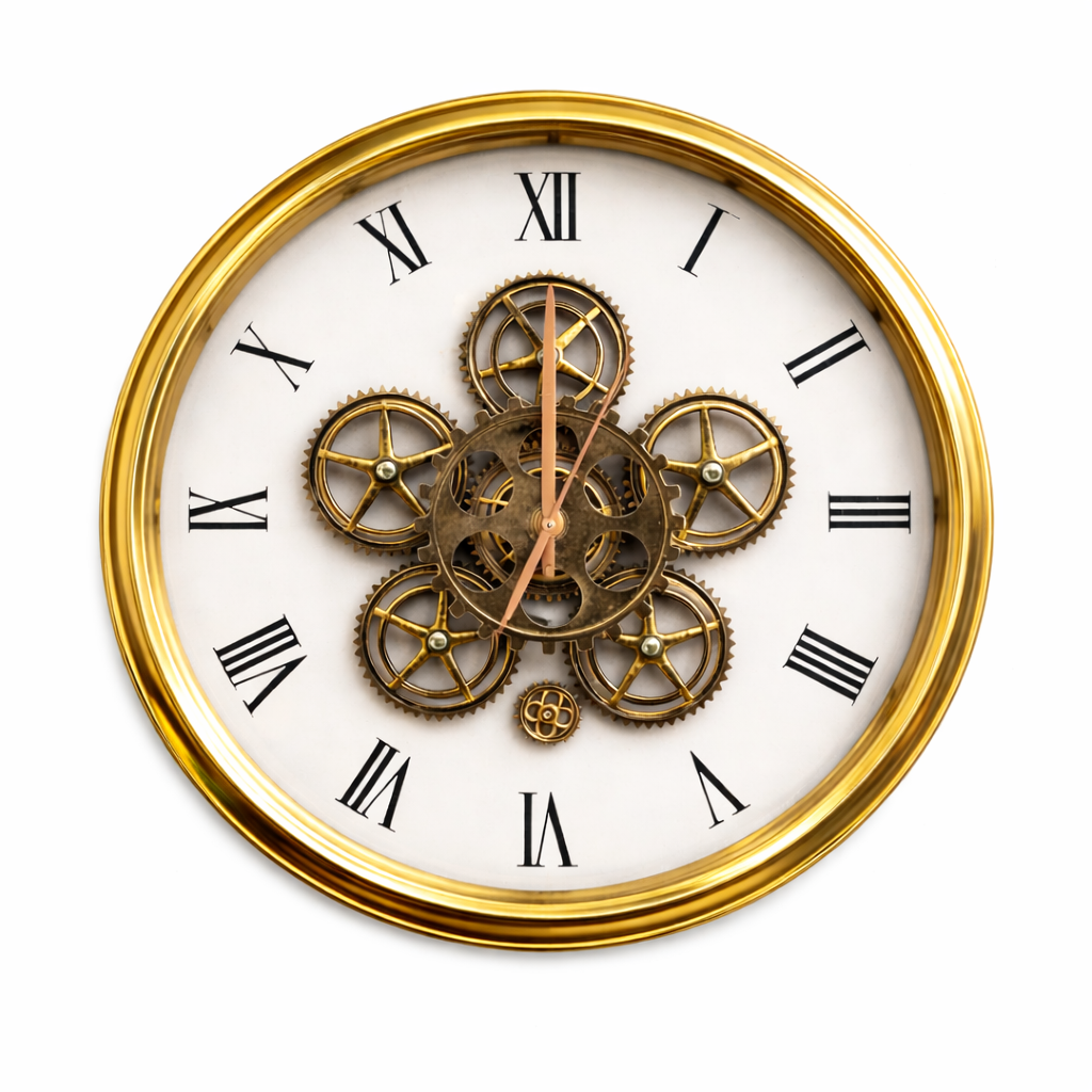 Reloj de pared de estilo industrial