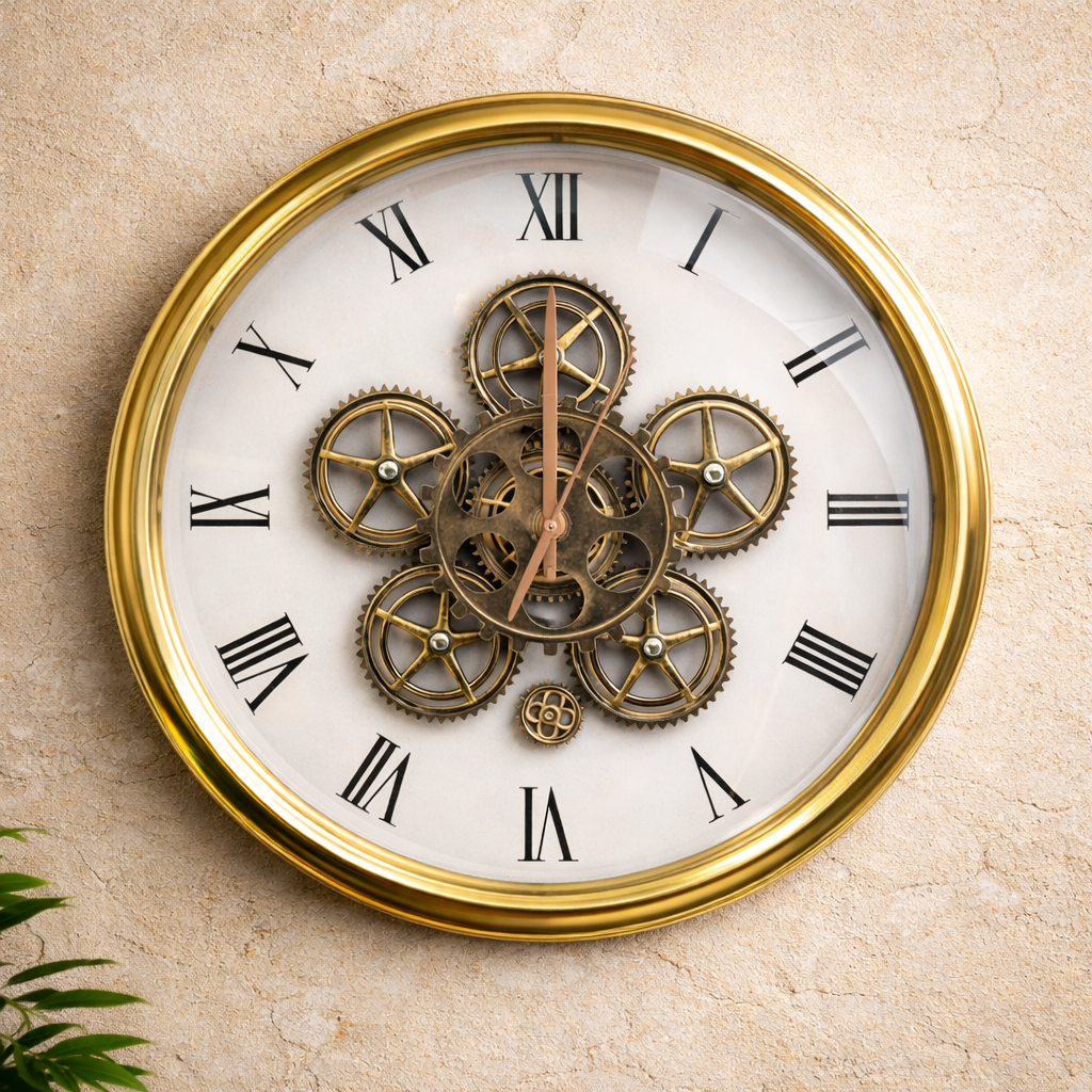 Reloj de pared de estilo industrial
