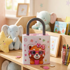 Alcancía Infantil Candado - Muñeca de Lentes y Flores