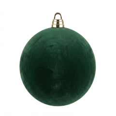 Bola de Navidad en Pana Verde Oscuro 15CM – Decoración Navideña Elegante