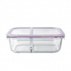 Recipiente de Vidrio Hermético "Doble Gourmet" (2 Compartimentos) 1040ml