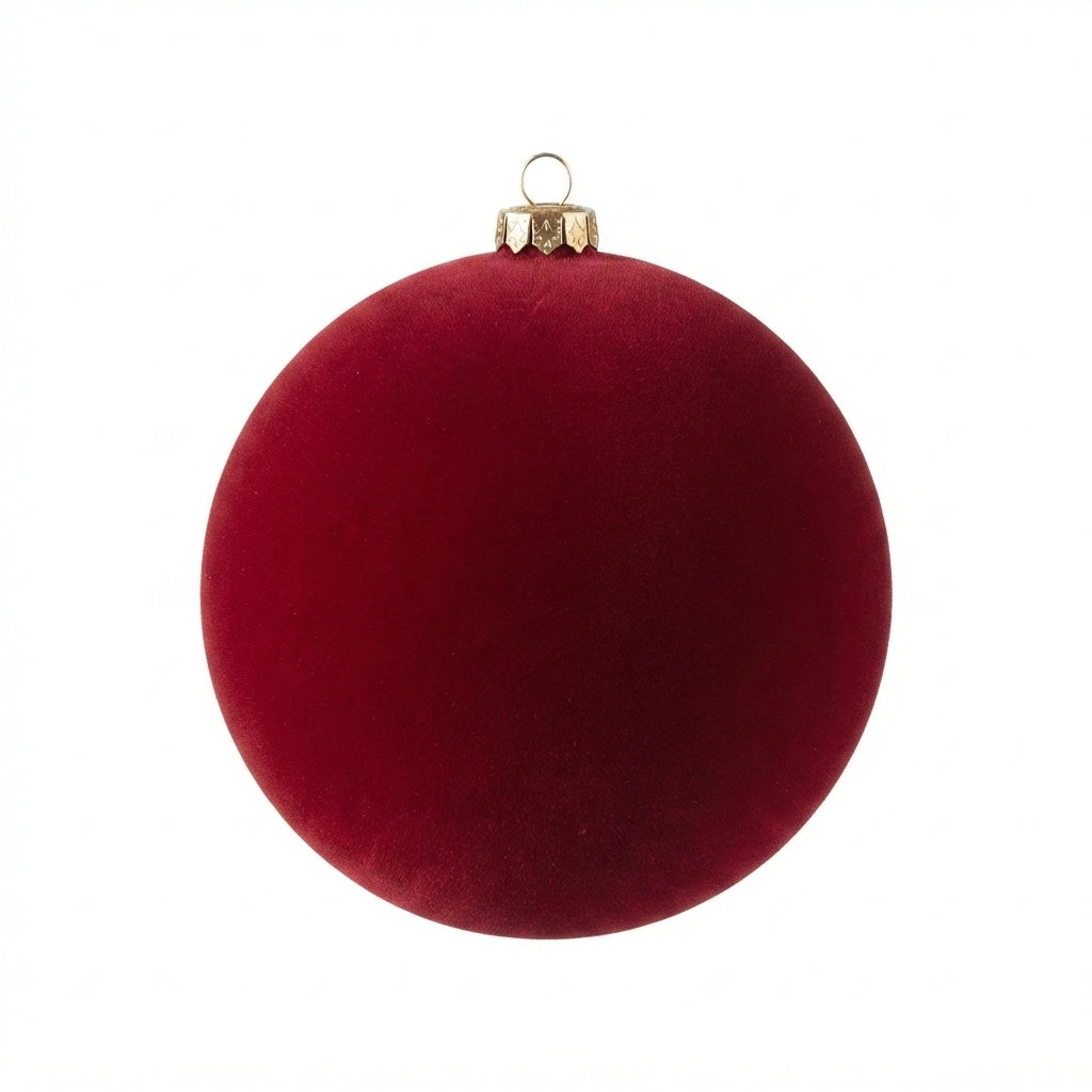 Bola de Navidad en Pana Verde Oscuro 12CM – Decoración Navideña Elegante