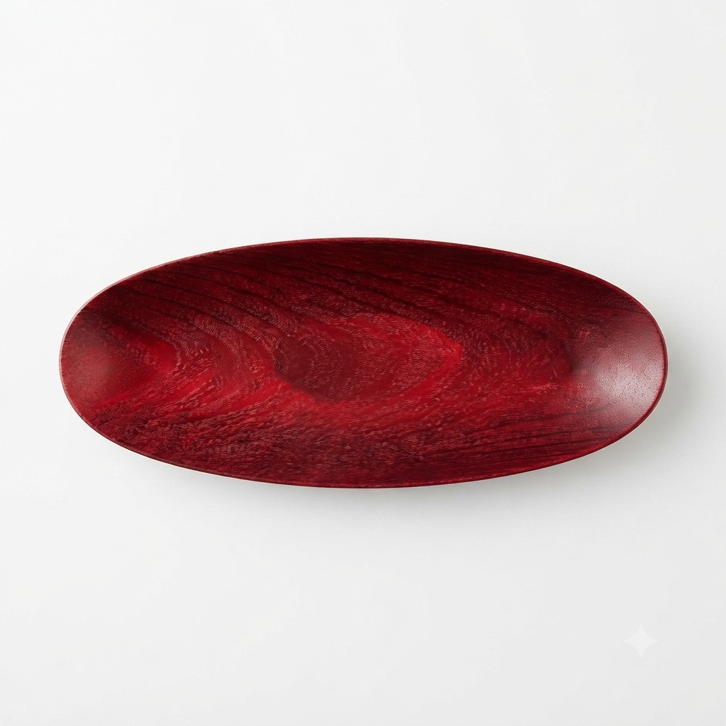Plato Hondo de Diseño Ovalado Rojo