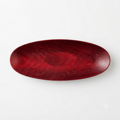 Plato Hondo de Diseño Ovalado Rojo