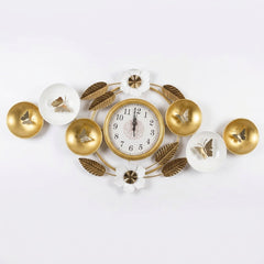 Reloj de Pared Decorativo Mariposas y Dorado
