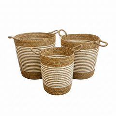 Set x3 Canastos Organizadores en Yute Natural