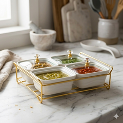 Set de Salseros de Lujo - 4 Servicios