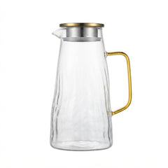 Jarra de Vidrio Elegante con Tapa Dorada (1.5 Litros)