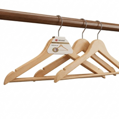 Set x3 Ganchos de Bambú Premium para Ropa