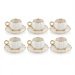 Set de Pocillos Estilo Calabaza con Patitas y Bordes Dorados (6 Puestos)