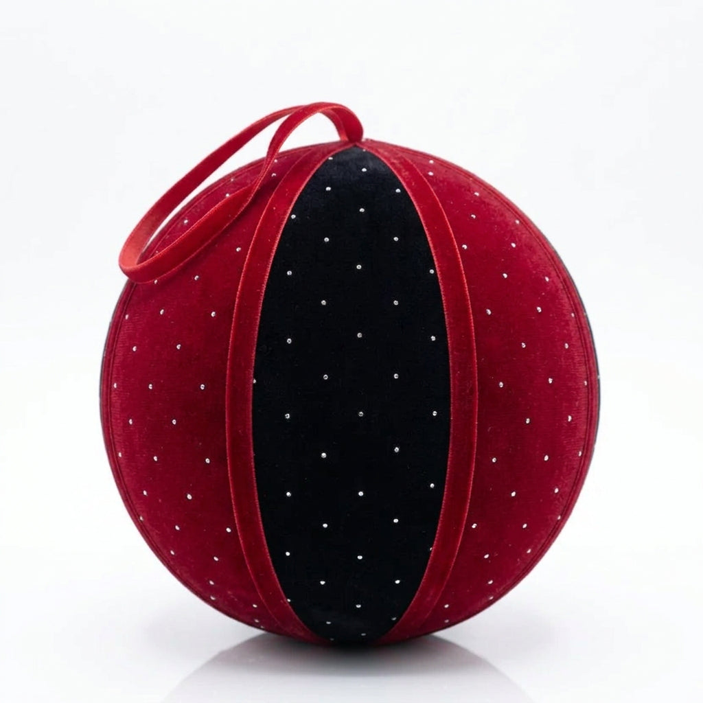 Bola navideña de terciopelo bicolor 20cm