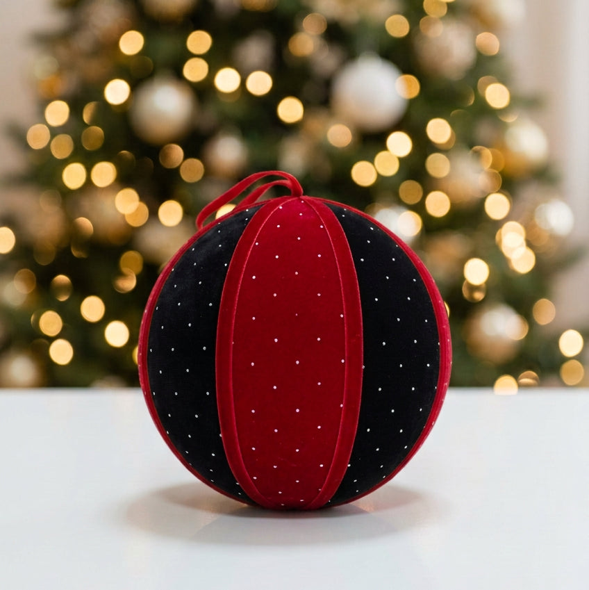 Bola de Navidad de Terciopelo Bicolor 12cm
