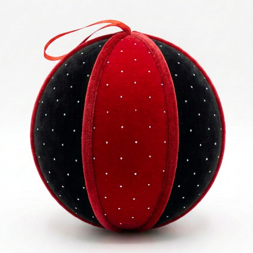 Bola de Navidad de Terciopelo Bicolor 12cm