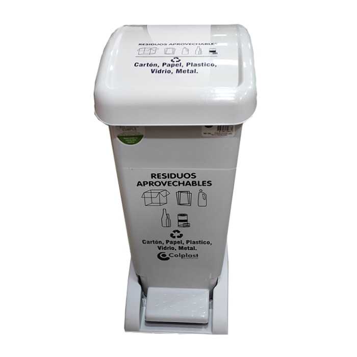 Papelera Rectangular De Pedal 30L Colplast