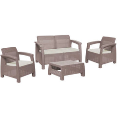 Juego De Sala Ferrara Confort Mq Taupe