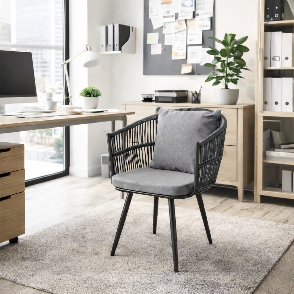 Silla Rattan Gris