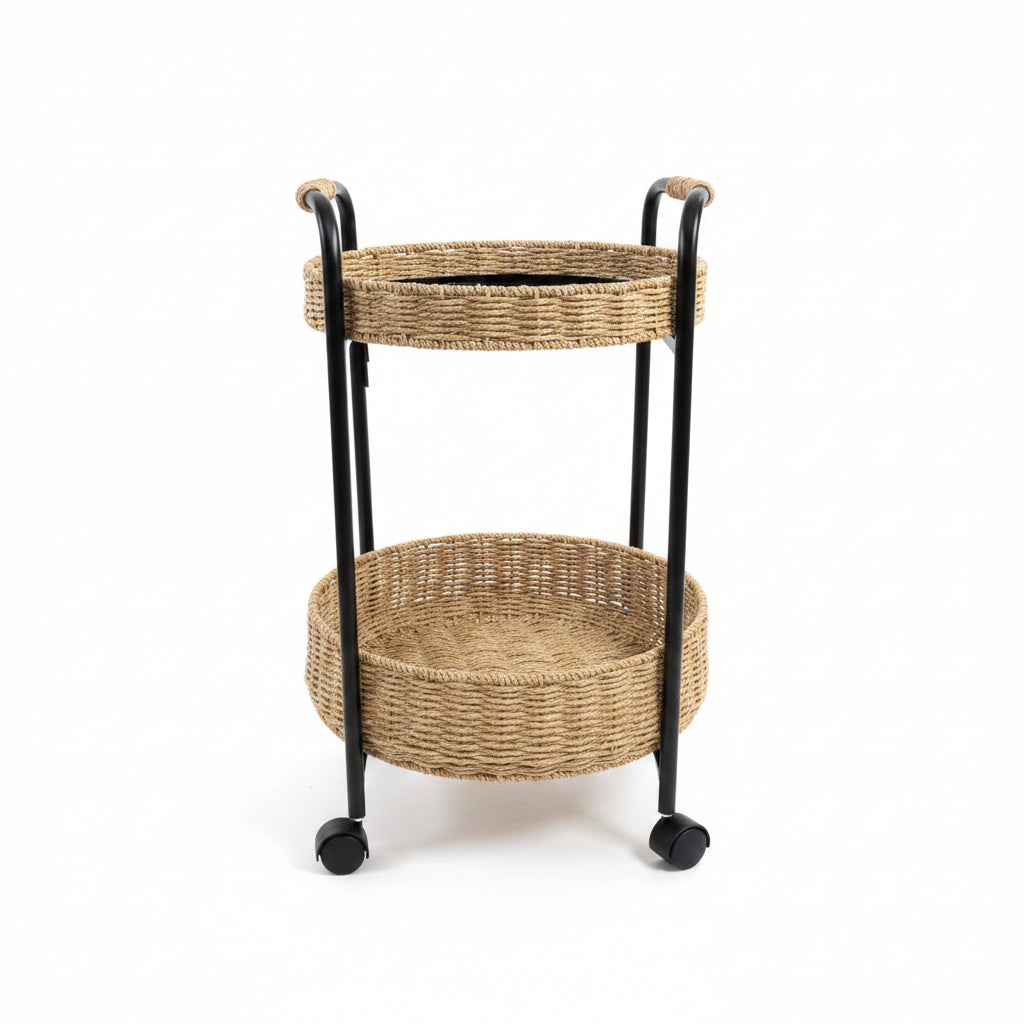 Carrito Organizador con Canastos en Yute