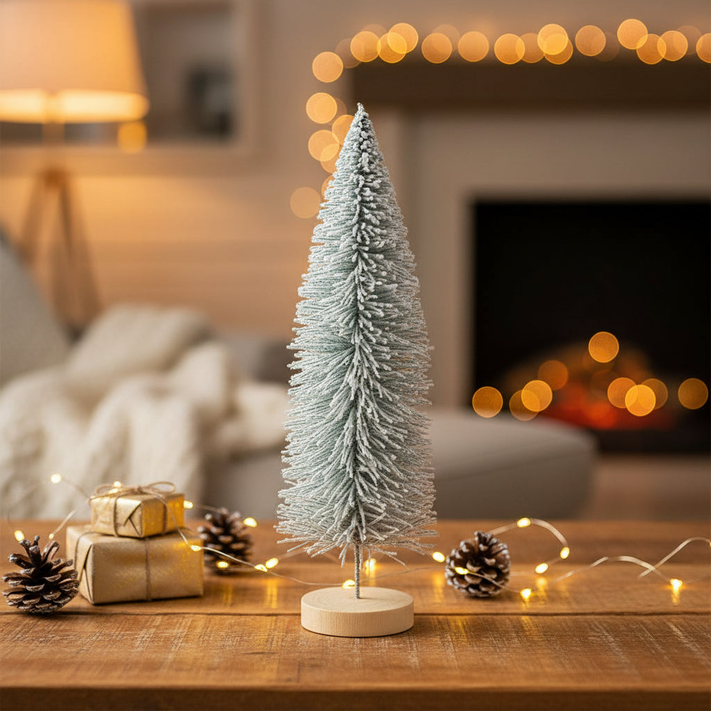 árbol de Navidad artificial decorativo con efecto nevado Pequeño