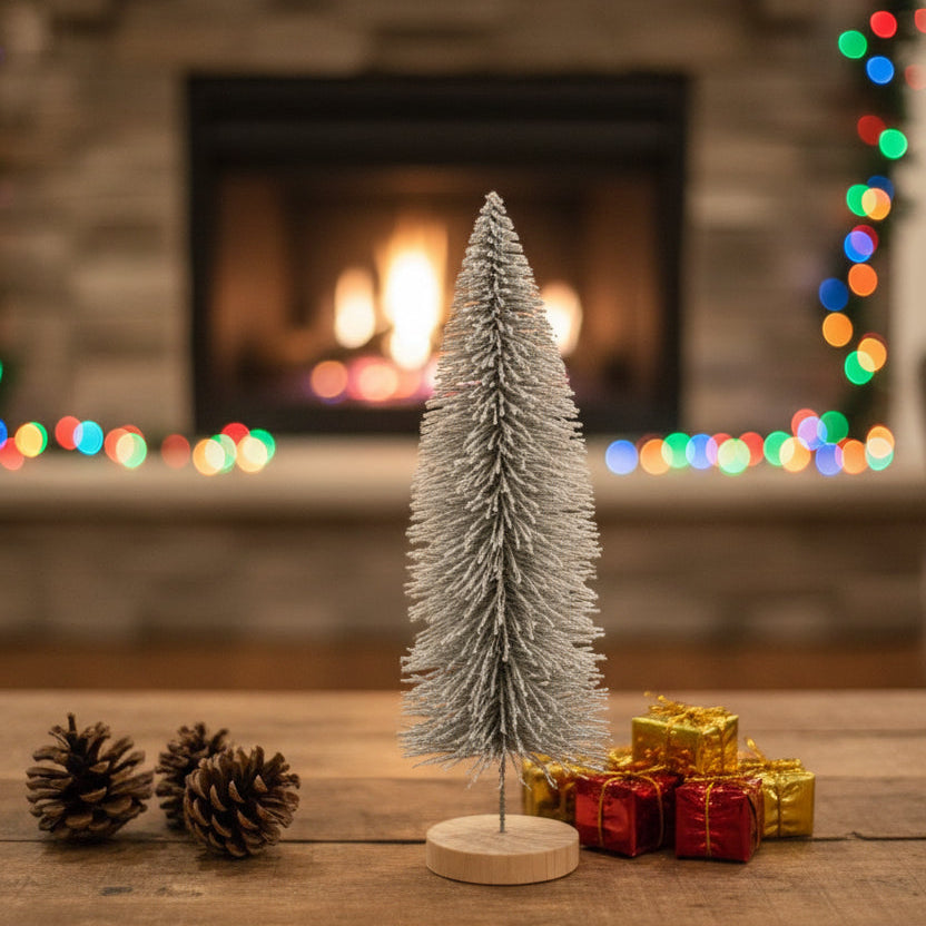 Árbol de Navidad Artificial Decorativo con Efecto Nevado Grande