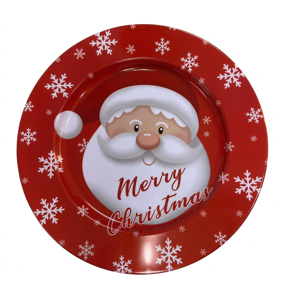 Plato Base Decorativo Navideño Papá Noel - 32 cm