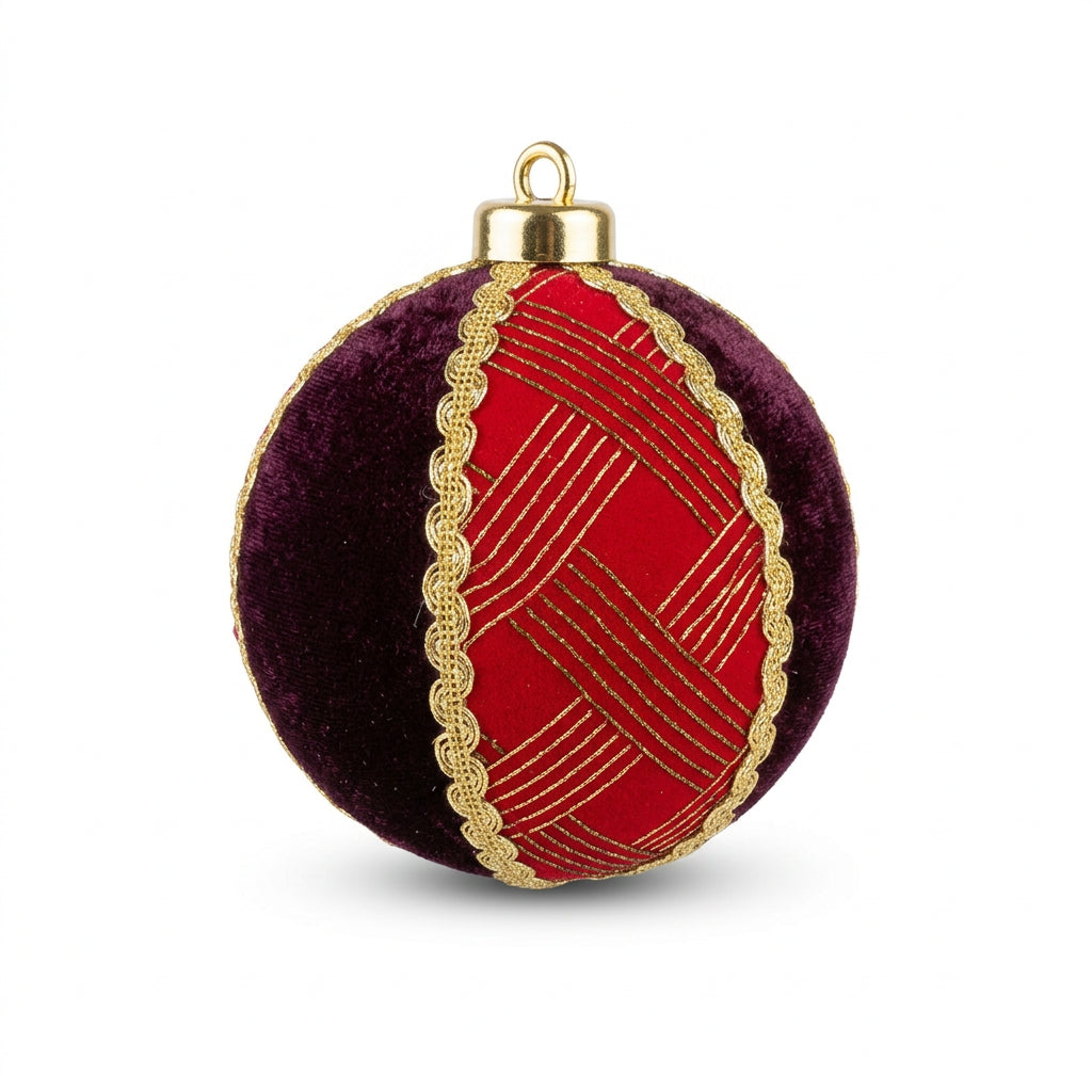 Bola de Navidad Decorativa Rojo y Dorado 20cm
