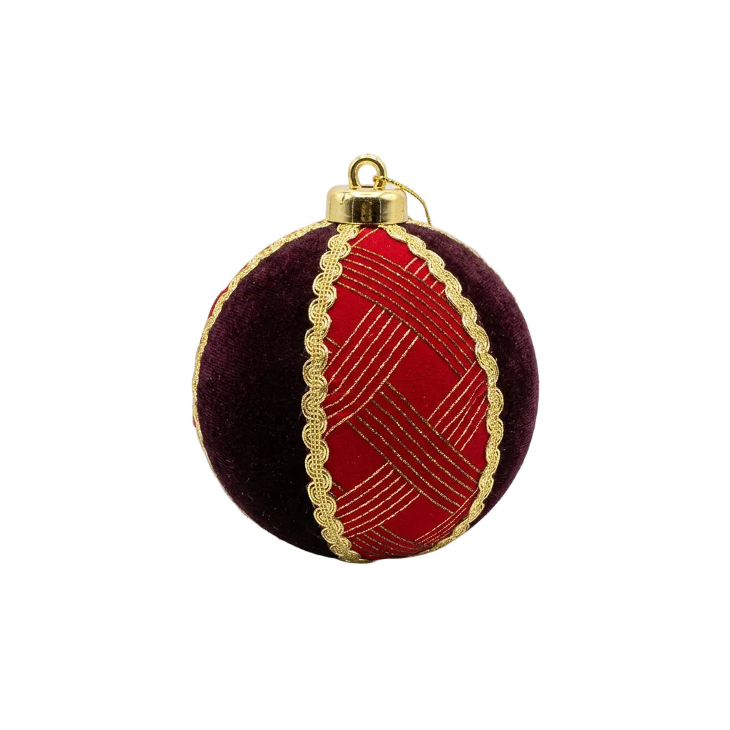 Bola de Navidad Decorativa Rojo y Dorado 12cm