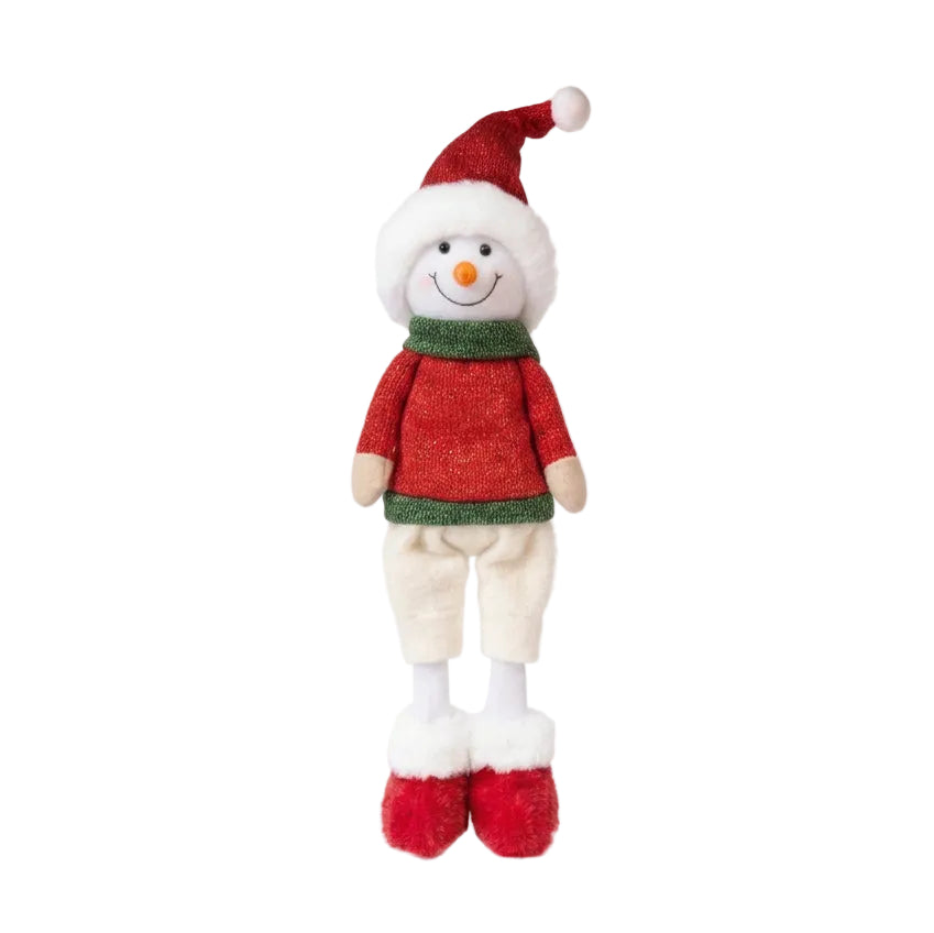 Muñeco de Nieve Sentado de Patas Largas 44cm
