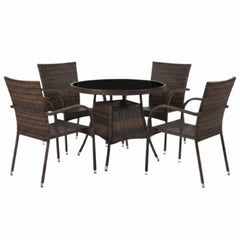 Juego de comedor exterior de 5 Cafe con Negro