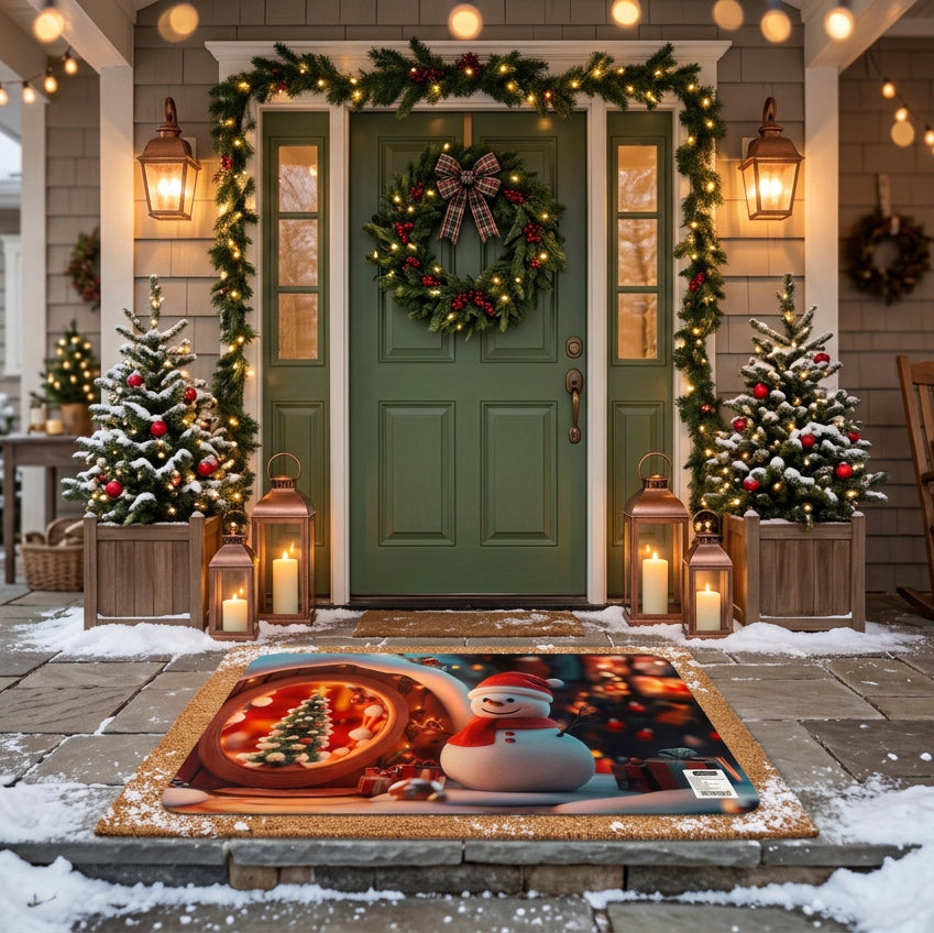Tapete Decorativo Navideño Hombre de Nieve 57x37cm