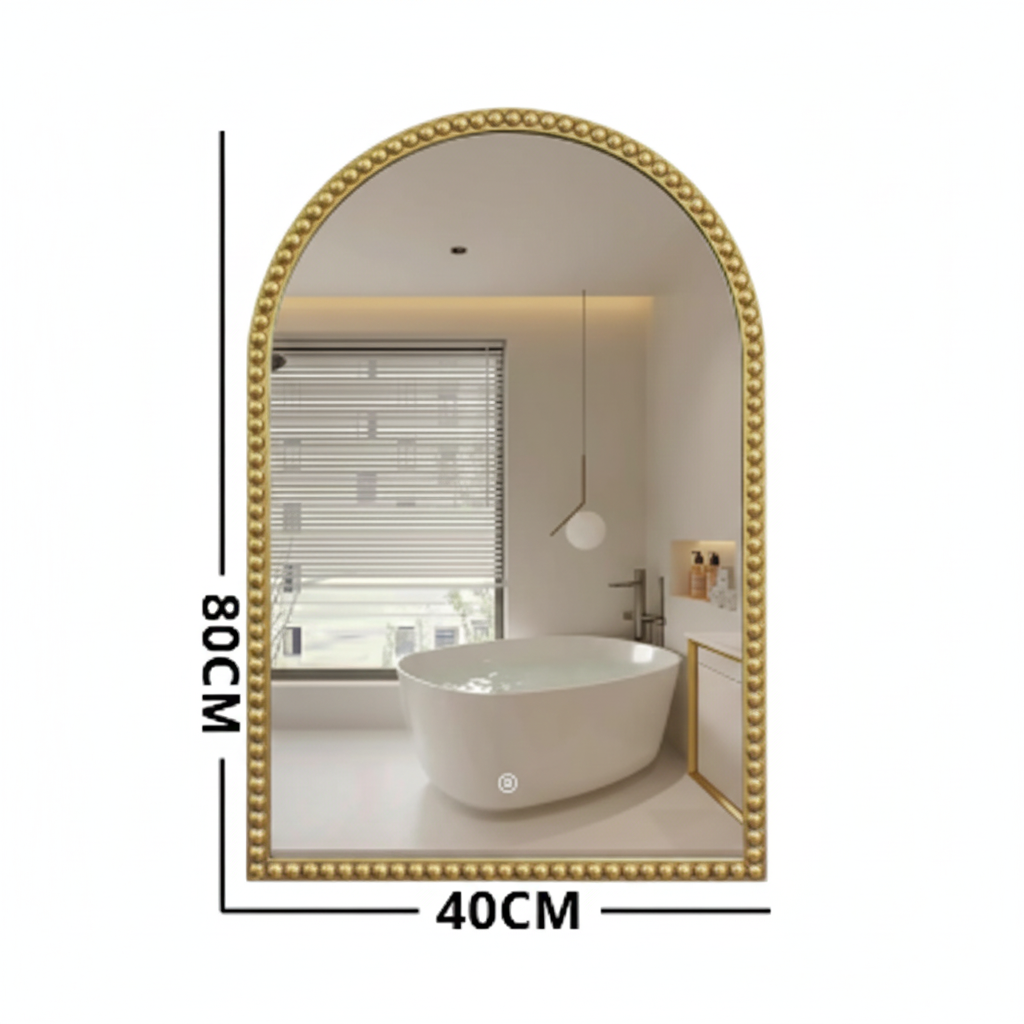 Espejo Pared 80cmx40cm Borde Curvo