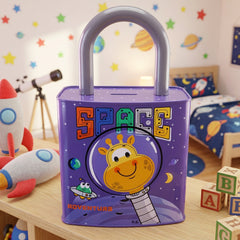 Alcancía Metálica Diseño Espacial Jirafa Astronauta 24X15 cm