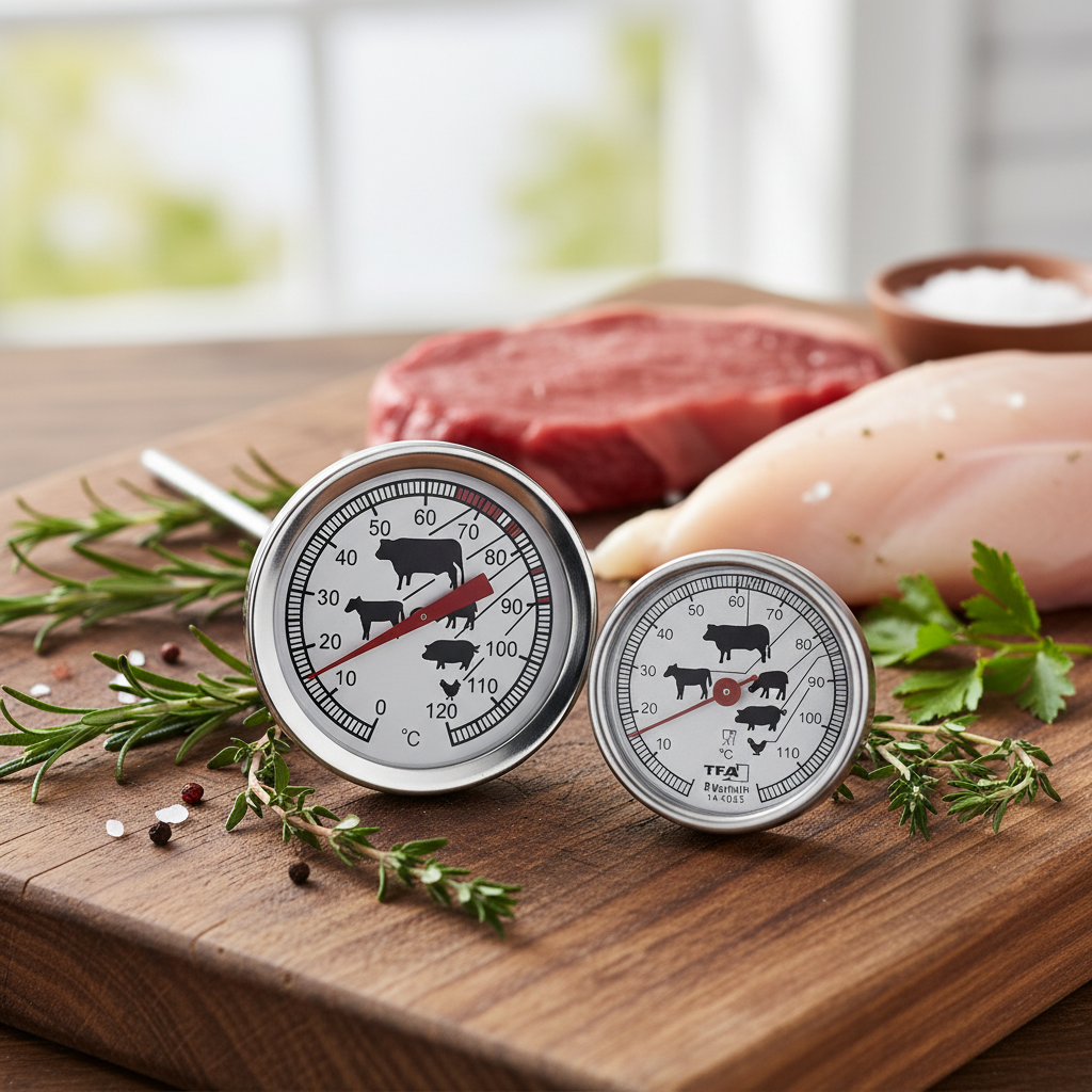 Termómetro Análogo de Aguja para Carnes y Asados en Acero Inoxidable