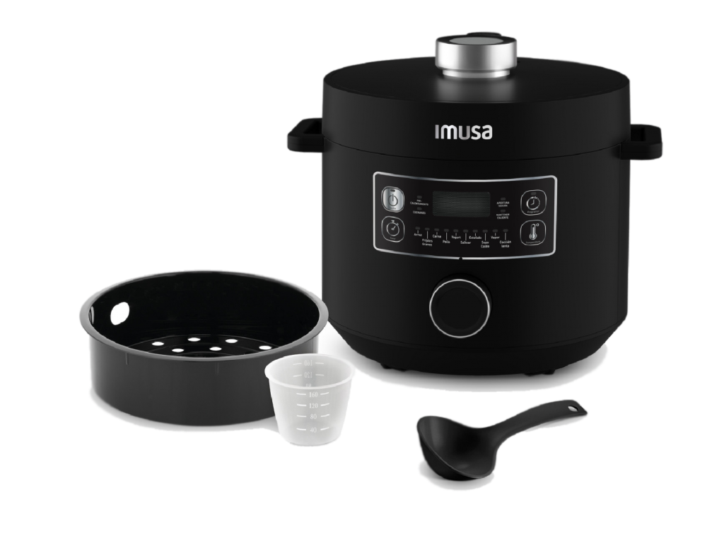 Olla Multifuncional IMUSA MULTICHEF PRO Negra 5 Litros Cristaleria La