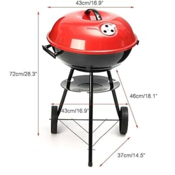 ASADOR BBQ REDONDO CON RUEDAS - Imagen 3