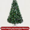 ÁRBOL CLÁSICO RAMA PUNTAS BLANCAS CON FRUTAS Y PIÑAS 1.80m